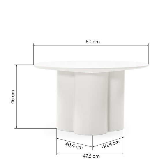 Couchtisch Lazaro 80 cm, rund, graubeige