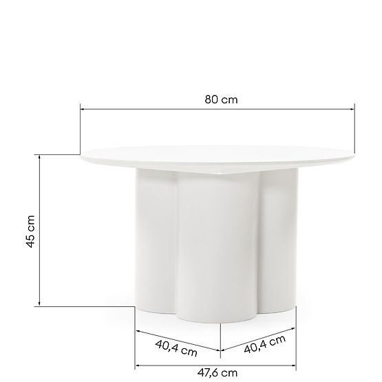 Couchtisch Lazaro 80 cm, rund, graubeige
