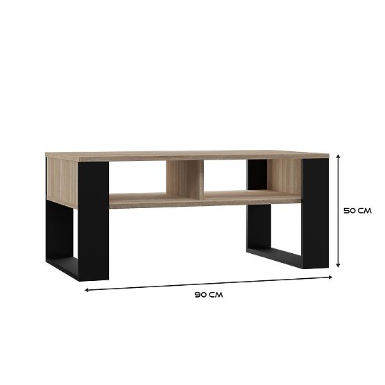 Couchtisch Modern 2P EICHE SONOMA SCHWARZ