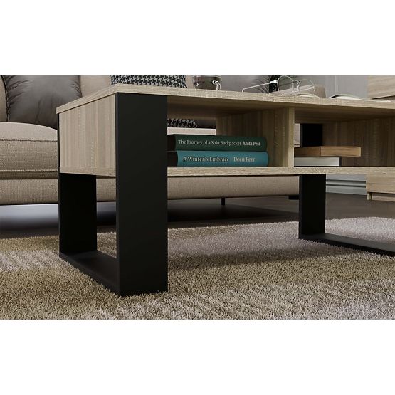 Couchtisch Modern 2P EICHE SONOMA SCHWARZ