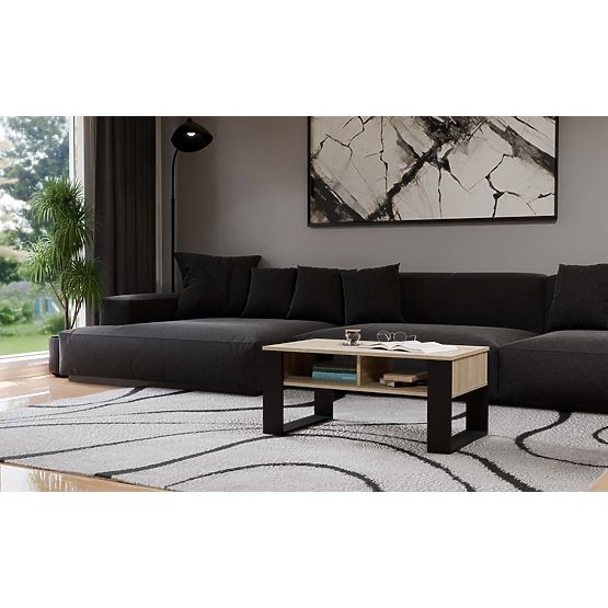 Couchtisch Modern 2P EICHE SONOMA SCHWARZ
