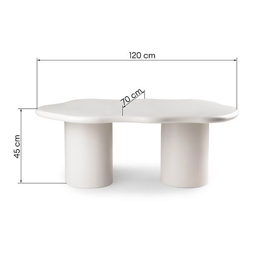 Couchtisch Muse graubeige, matt, abgerundete Formen