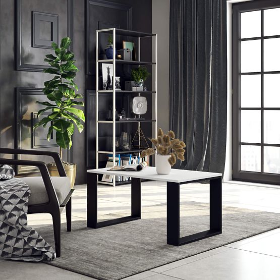 COUCHTISCH NOX WEIß / SCHWARZ