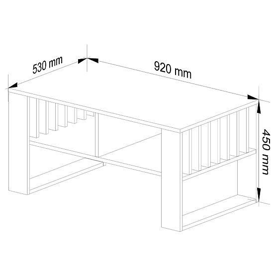COUCHTISCH ROCKFORD EICHE CRAFT / SCHWARZ
