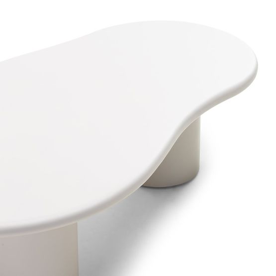 Couchtisch Sucre graubeige, matt, abgerundete Formen