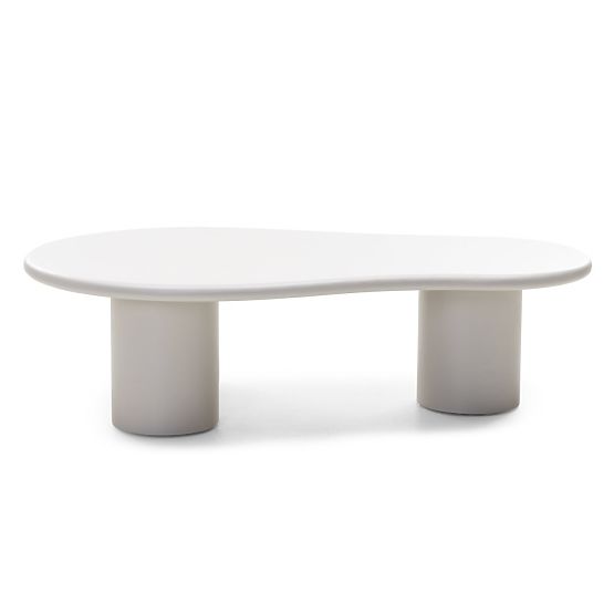 Couchtisch Sucre graubeige, matt, abgerundete Formen