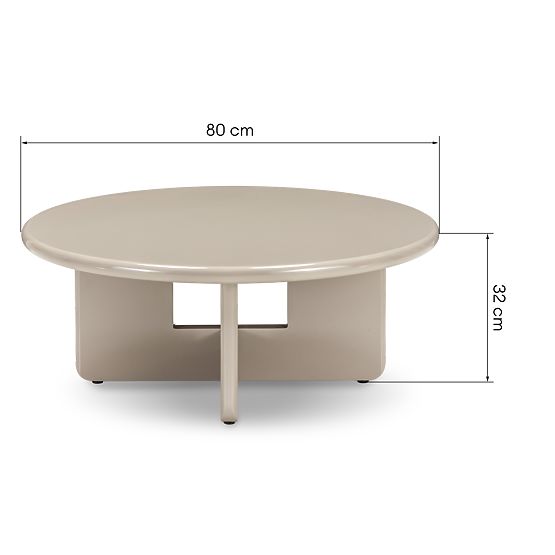 Couchtisch Vinto 80 cm, beige, glänzend