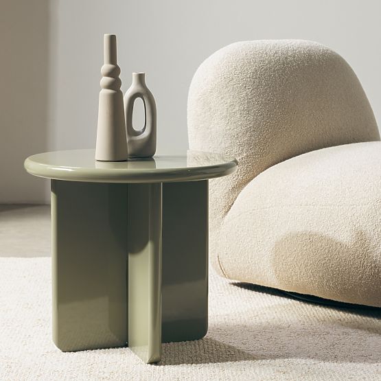 Couchtisch Vivid 50 cm, olivgrün, glänzend