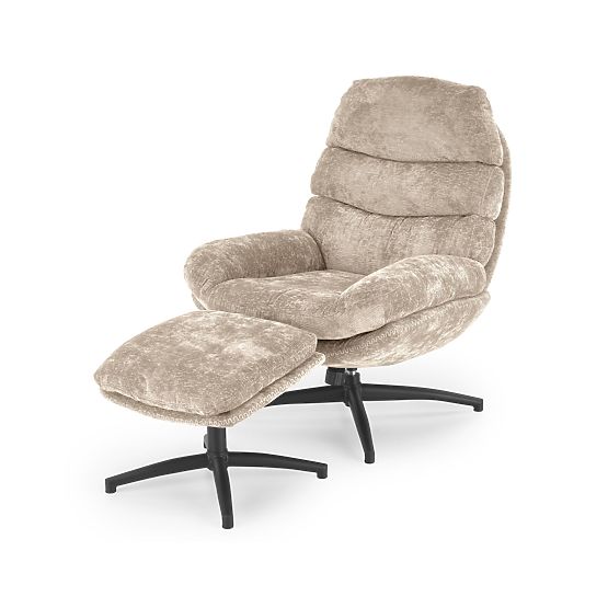 DARIO Relaxsessel mit Fußstütze und Schaukelmechanismus, beige (1p=1Stk)