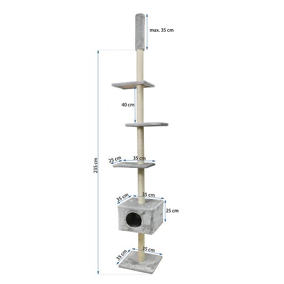 DECKEN-KRATZBAUM FÜR KATZEN GRAU P70374