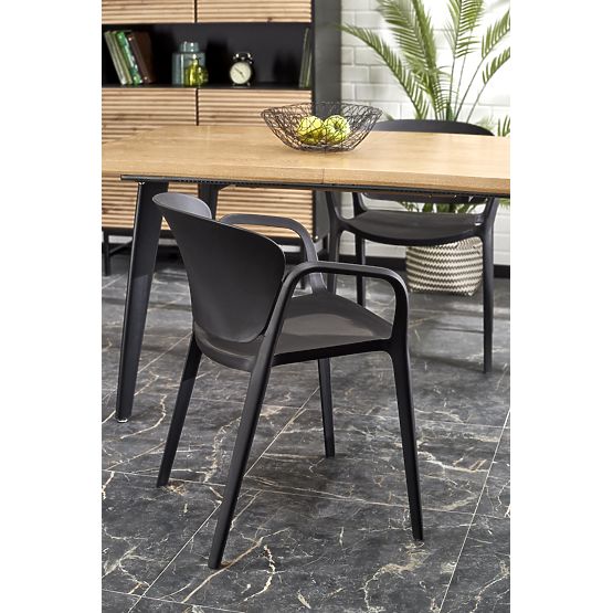 DICKSON 2 ausziehbarer Tisch 150-210/90 cm, Platte - natur, Beine - schwarz (2p=1Stk)