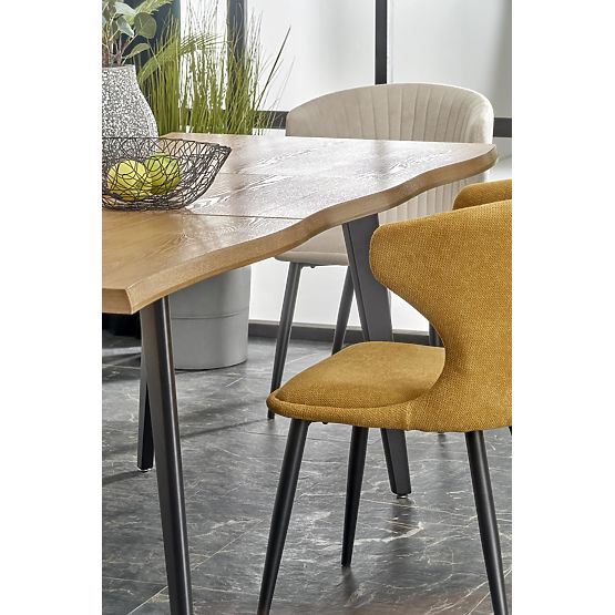 DICKSON 2 ausziehbarer Tisch 150-210/90 cm, Platte - natur, Beine - schwarz (2p=1Stk)