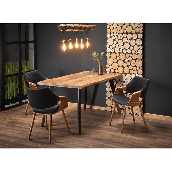 DICKSON ausziehbarer Tisch 120-180/80 cm, Platte - natur, Beine - schwarz (2p=1Stk)