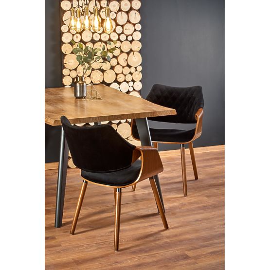 DICKSON ausziehbarer Tisch 120-180/80 cm, Platte - natur, Beine - schwarz (2p=1Stk)