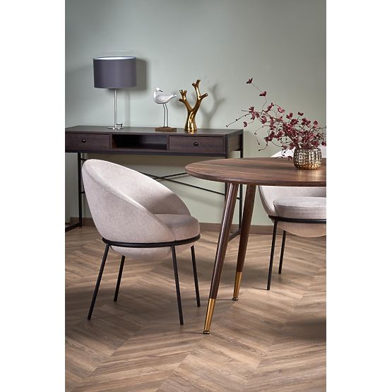 DOMENICO Tischplatte - Nussbaum, Beine - Nussbaum / Gold (2p=1Stk)