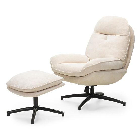 Drehstuhl mit Fußstütze Verano beige