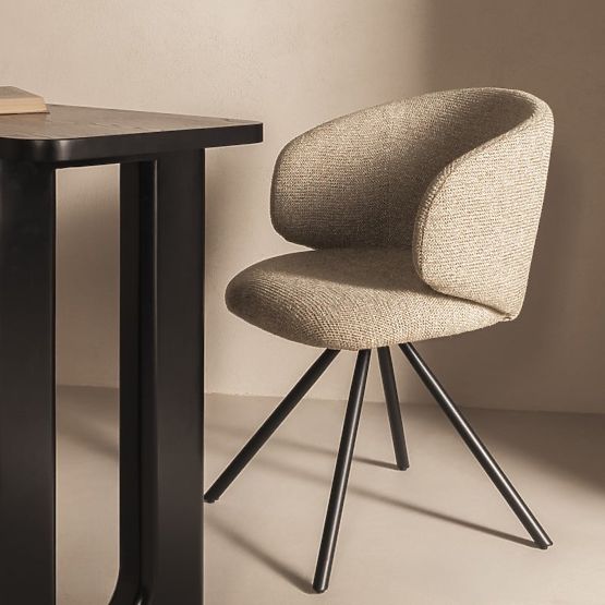 Drehstuhl Pearl Mokka, schwarze Beine