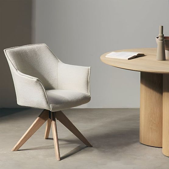 Drehstuhl Positano creme, Eiche