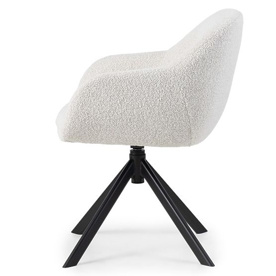 Drehstuhl Santos beige-creme/schwarze Beine