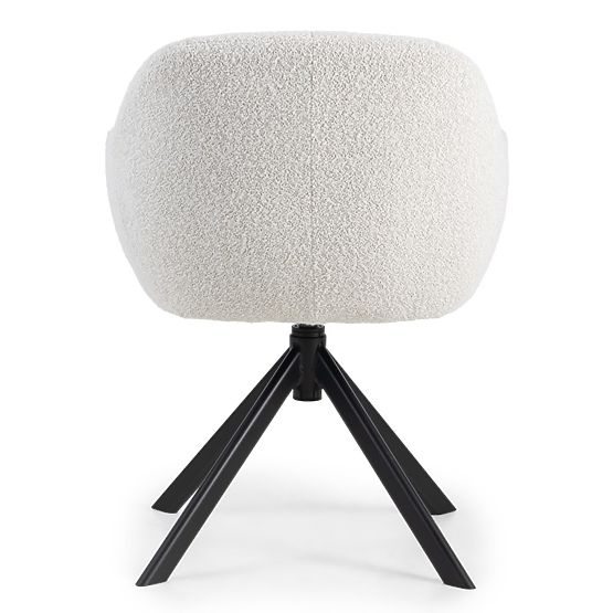 Drehstuhl Santos beige-creme/schwarze Beine