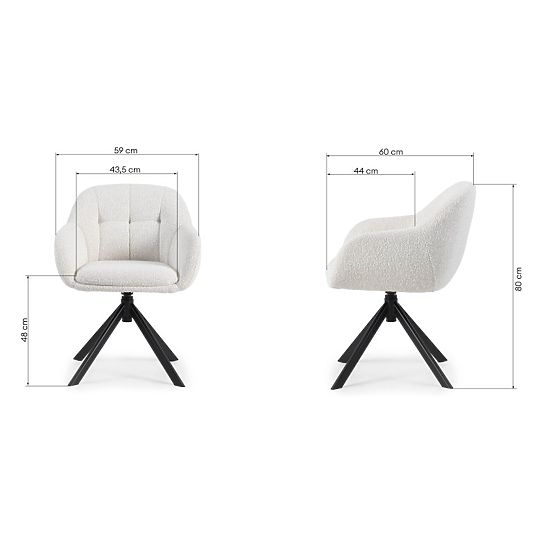 Drehstuhl Santos beige-creme/schwarze Beine