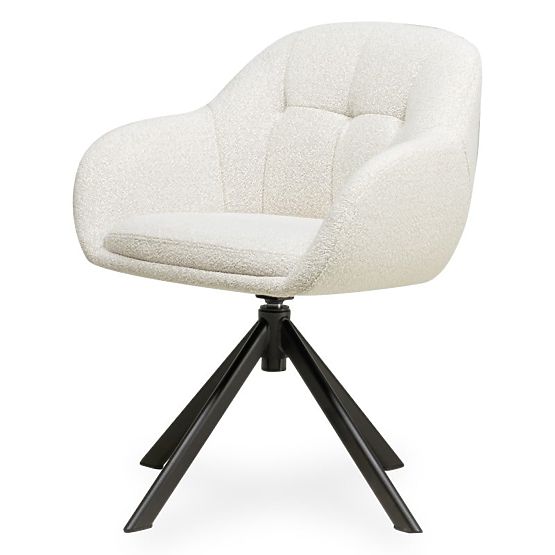 Drehstuhl Santos beige-creme/schwarze Beine
