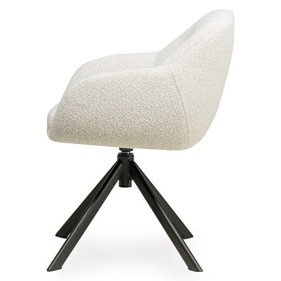 Drehstuhl Santos beige-creme/schwarze Beine