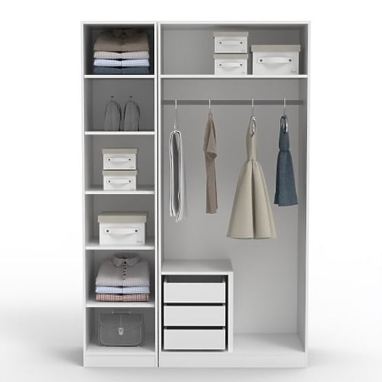 Drehtürenschrank Neroli, bogenförmige Front, weiß