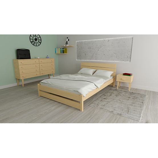 Holzbett Max 200 x 90 cm - Kiefer