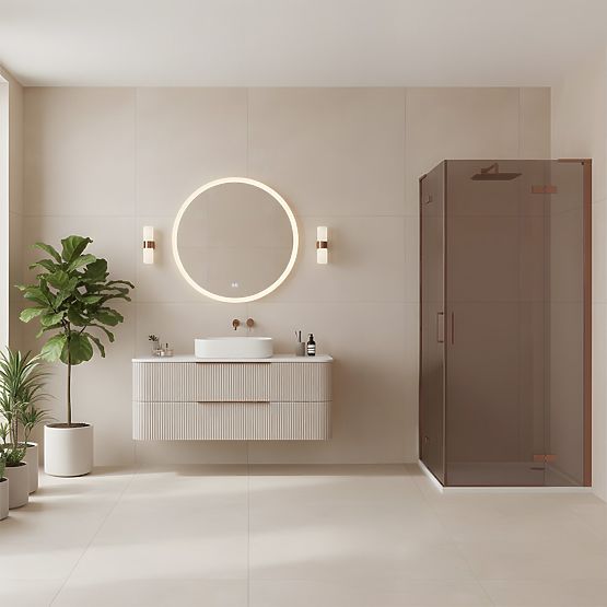 Duschkabine REA Hugo Double 90x90 Gebürstetes Kupfer