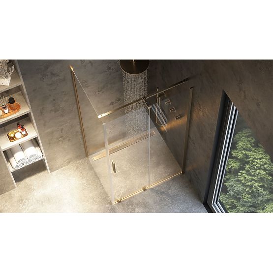 Duschkabine REA Montana Gebürstetes Gold 120x100