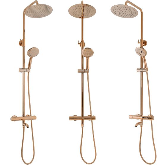 Duschset mit Thermostat Rea Lungo Kupfer