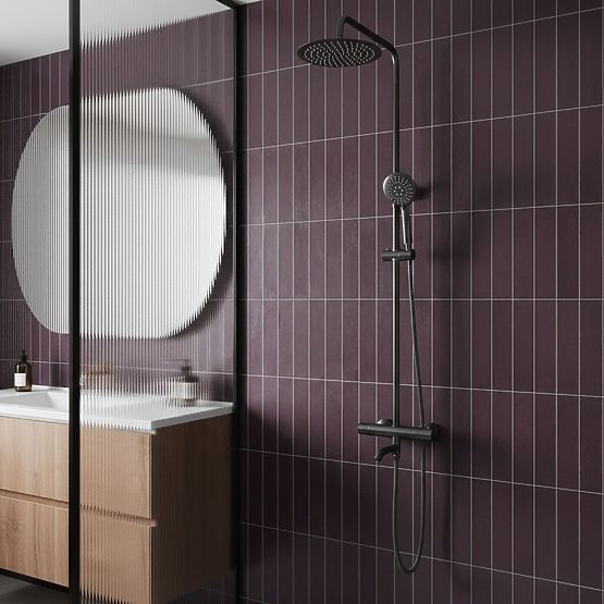 Duschset mit Thermostat Rea Lungo Titan