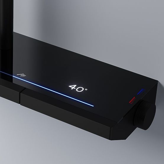 Duschset mit Thermostat REA Pedro Schwarz