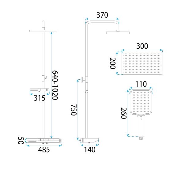 Duschset mit Thermostat REA Pedro Titan