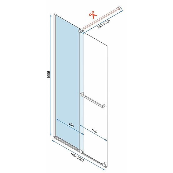 Duschwand Rea Cortis GOLD 100