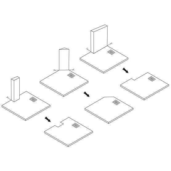Duschwanne Bazalt Grau 90x90