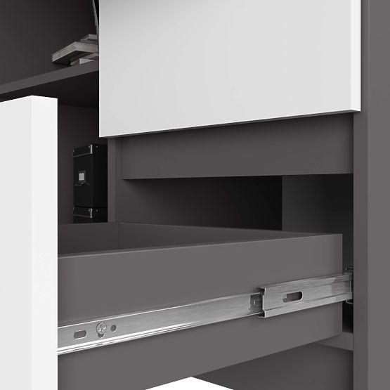 ECKSCHREIBTISCH B16 CLP RECHTS PK GRAU / WEISS