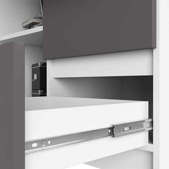 ECKSCHREIBTISCH B16 CLP RECHTS PK WEISS / GRAU