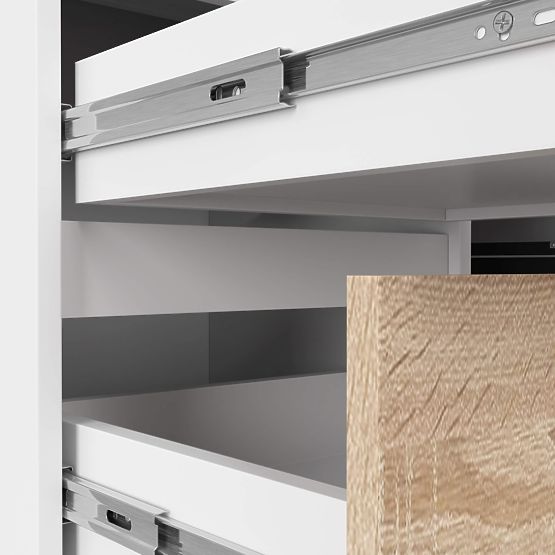 ECKSCHREIBTISCH B20 CLP LINKS WEISS / SONOMA