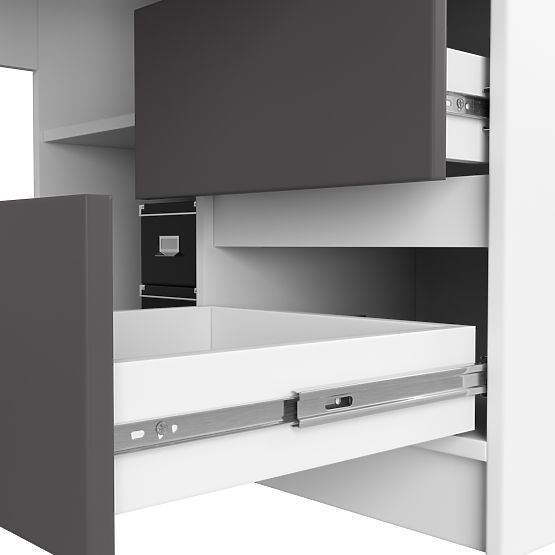 ECKSCHREIBTISCH B20 CLP RECHTS PK WEISS / GRAU