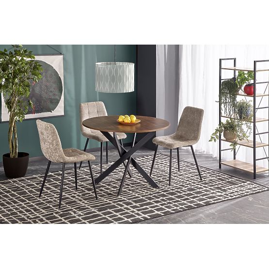 EDGAR Tisch, Platte - Nussbaum, Beine - Schwarz (2p=1Stk)