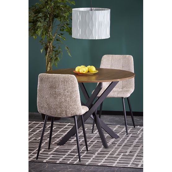 EDGAR Tisch, Platte - Nussbaum, Beine - Schwarz (2p=1Stk)