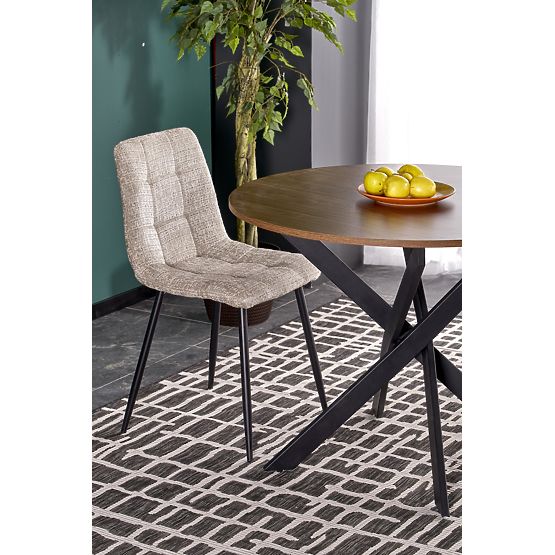 EDGAR Tisch, Platte - Nussbaum, Beine - Schwarz (2p=1Stk)