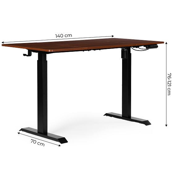 Elektrisch höhenverstellbarer Tisch 140x70 cm, höhenverstellbar 76-121 cm ModernHome