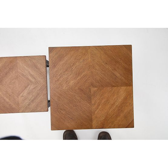 ELZA Set aus 2 Bänken, Nussbaum / Schwarz (1p=1 Stk)