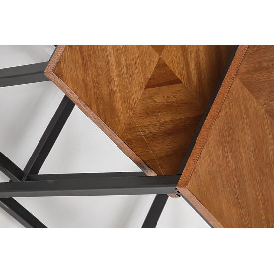 ELZA Set aus 2 Bänken, Nussbaum / Schwarz (1p=1 Stk)