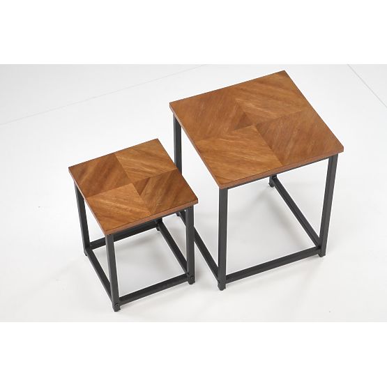 ELZA Set aus 2 Bänken, Nussbaum / Schwarz (1p=1 Stk)