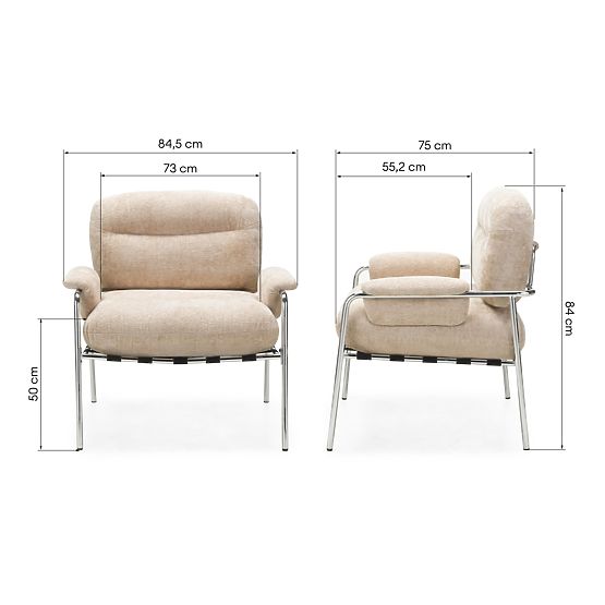 Entspannungssessel Inverno beige, verchromt