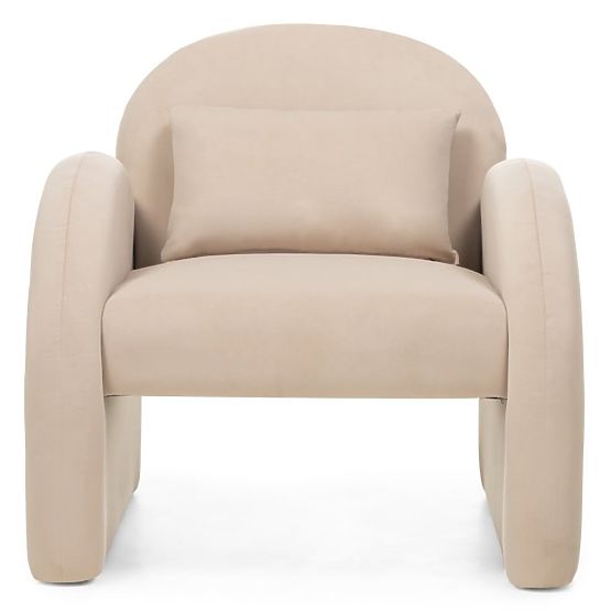 Entspannungssessel Rainbow hellbeige, samt, abgerundet